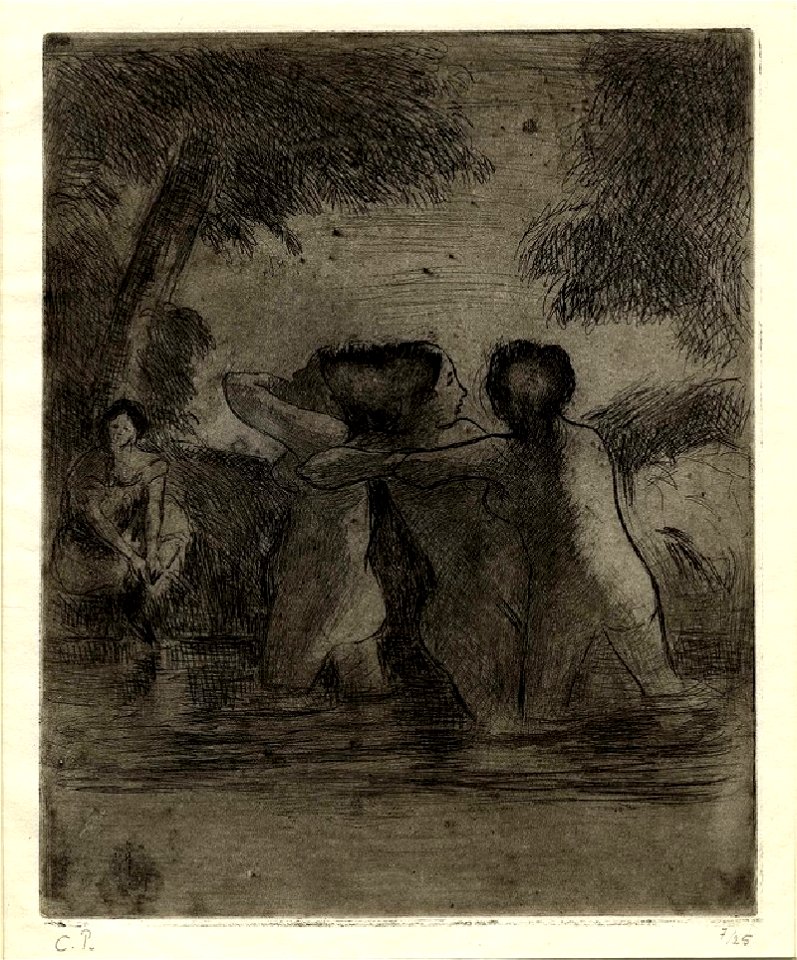 Pissarro - Les quatre Baigneuses, WA1952.6.643