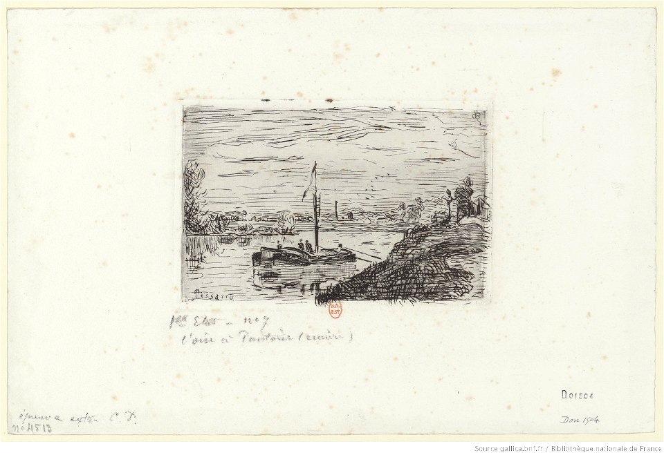 Pissarro - L'Oise à Pontoise, 1er état, btv1b6955094v