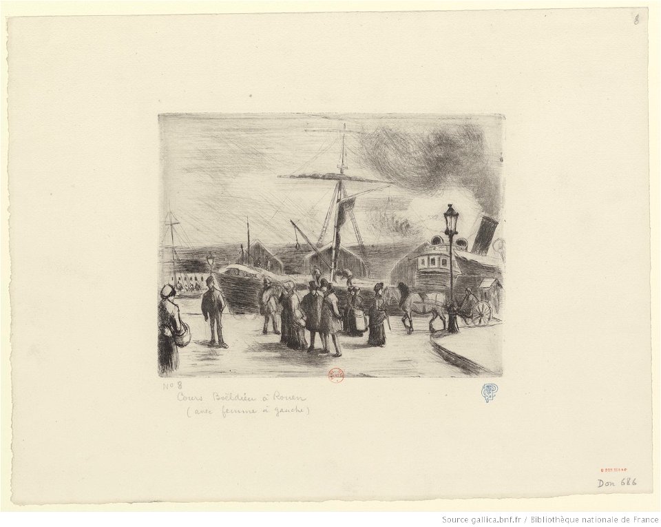 Pissarro - Cours Boieldieu à Rouen, 2e état, btv1b69551449