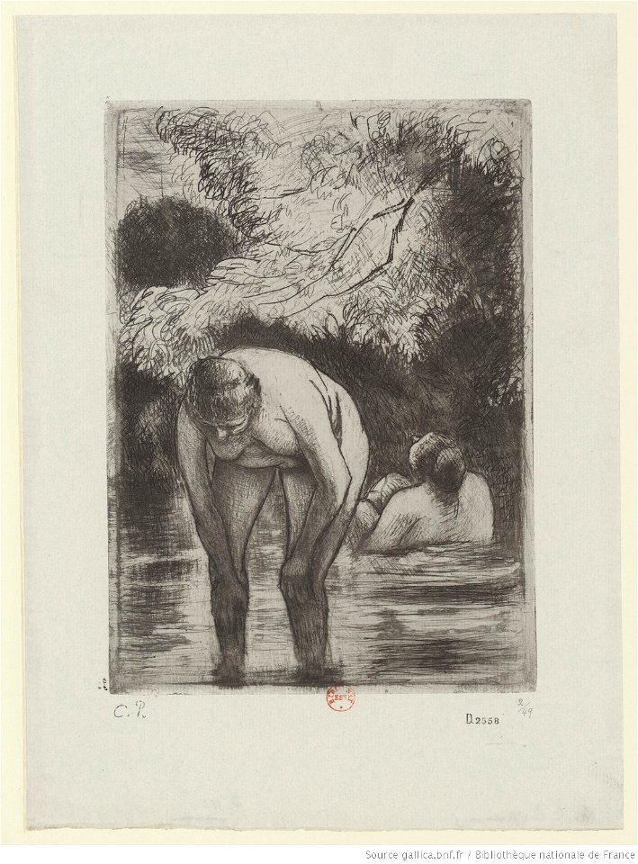 Pissarro - Les deux baigneuses, 9e état, btv1b6955262k