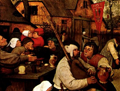Pieter Bruegel the Elder - The Peasant Dance (detail) - WGA3501. Free illustration for personal and commercial use.