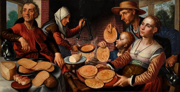 Pieter Aertsen — The Pancake Bakery. Free illustration for personal and commercial use.