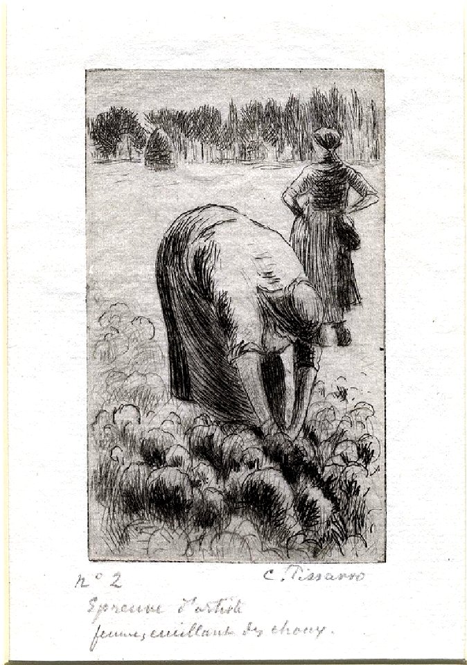 Pissarro - Femme cueillant des choux, WA1952.6.588
