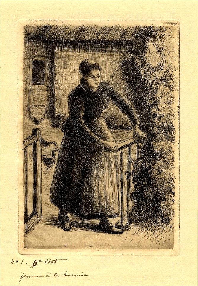 Pissarro - Femme à la barrière, WA1952.6.601