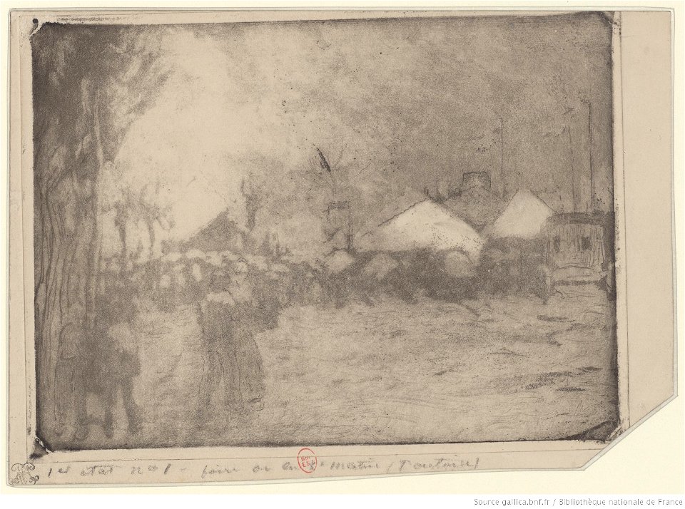 Pissarro - Foire de la Saint-Martin (Pontoise), 1er état, btv1b6955111x
