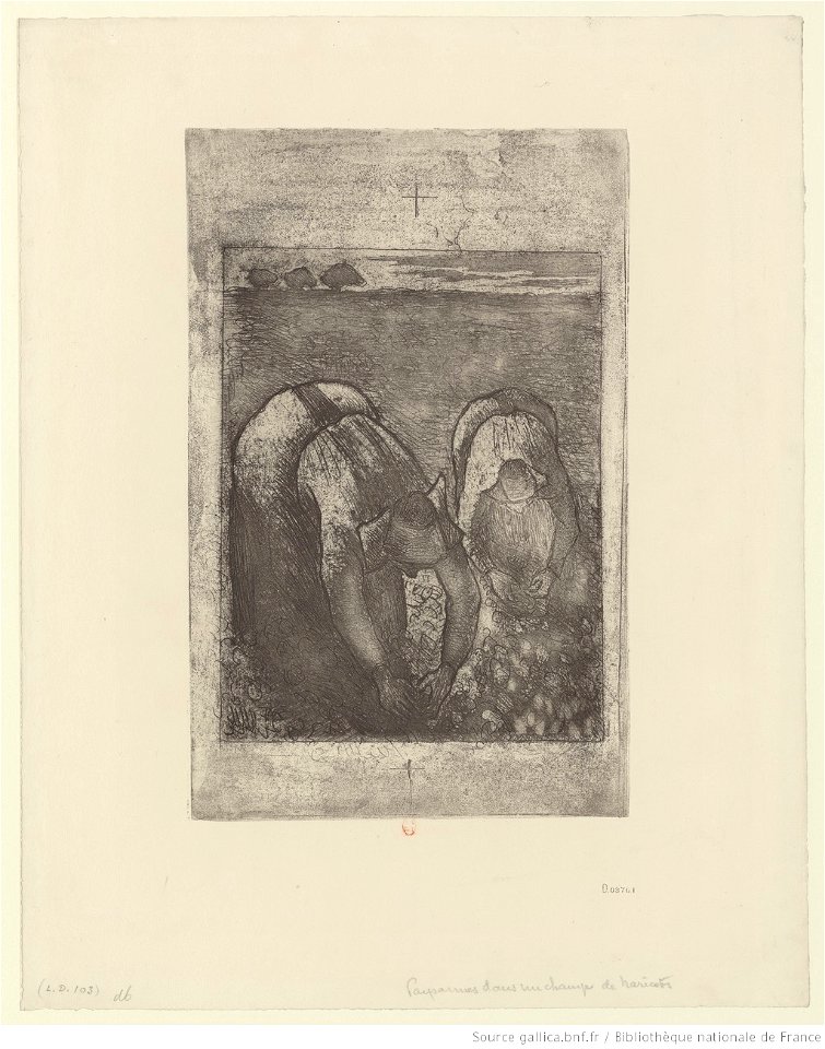 Pissarro - Paysannes dans un champ de haricots, btv1b6955241d