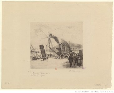 Pissarro - Port de Rouen avec bateau à vapeur, 3e état, btv1b6955159r