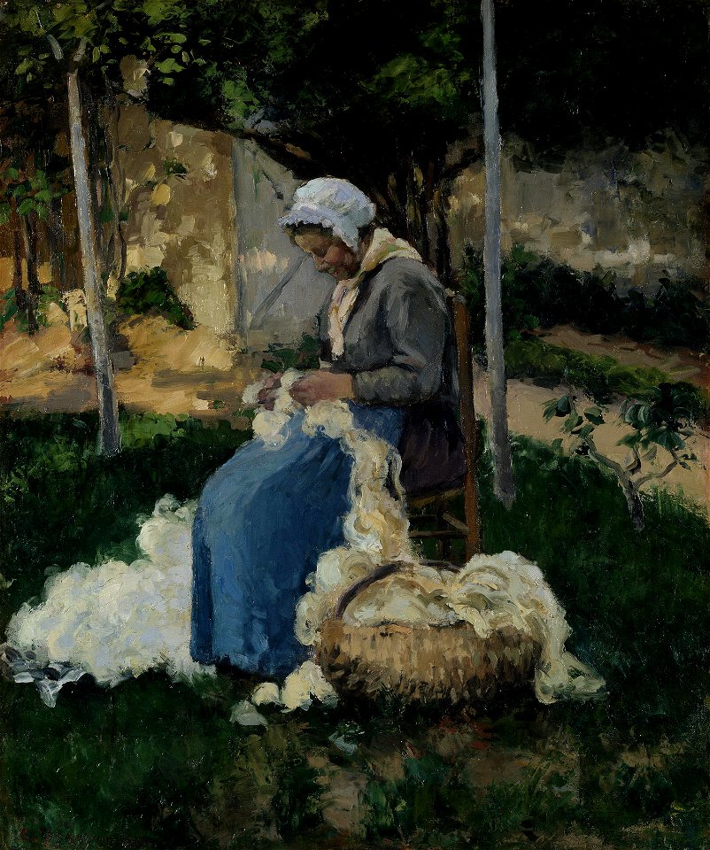 Pissarro - Peasant Woman Carding Wool, 1875