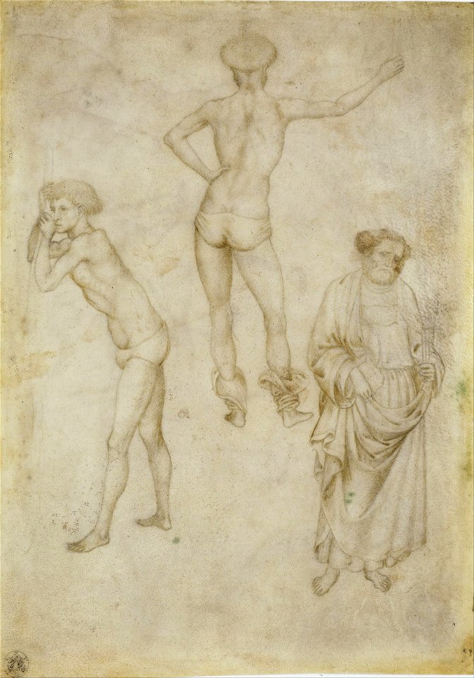 Pisanello - Two male figure studies and St Peter - Google Art Project