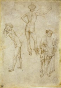Pisanello - Two male figure studies and St Peter - Google Art Project. Free illustration for personal and commercial use.