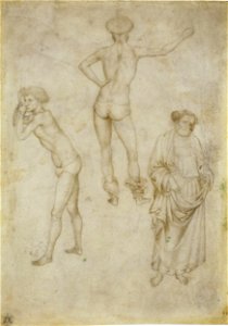 Pisanello - Two male figure studies and St Peter - Google Art Project