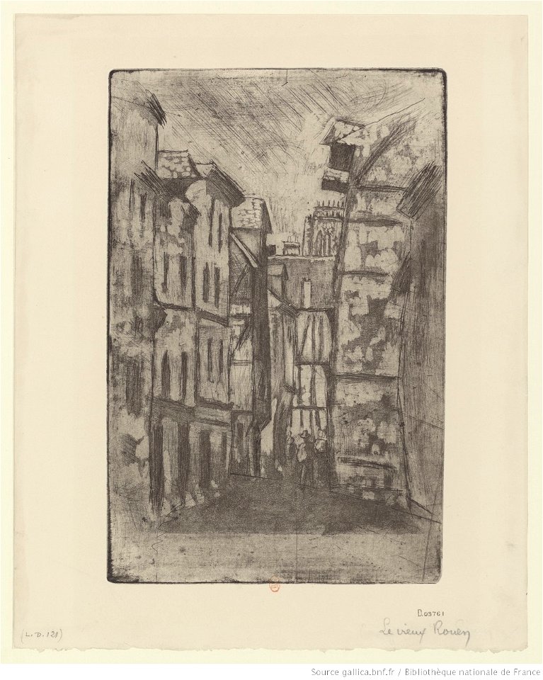 Pissarro - Le vieux Rouen, 1er état, btv1b6955271j