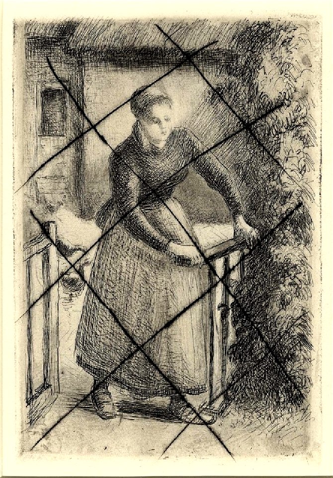 Pissarro - Femme à la barrière, WA1955.54.58