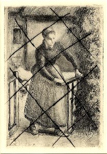 Pissarro - Femme à la barrière, WA1955.54.58