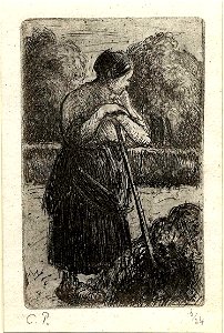 Pissarro - Paysanne à la fourche, WA1952.6.604