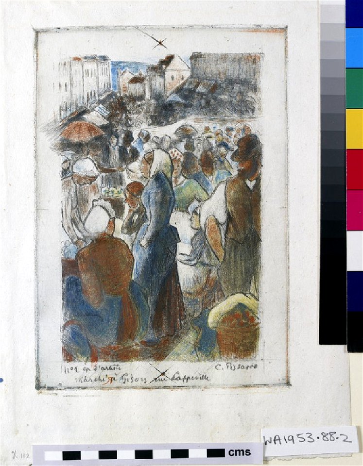 Pissarro - Marché de Gisors (Rue Cappeville) (Market at Gisors), WA1953.88.2