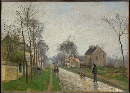 Pissarro - Route de Versailles, Louveciennes, Rain Effect, 1870