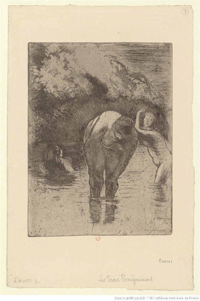 Pissarro - Les trois baigneuses, 2e état, btv1b6955265t