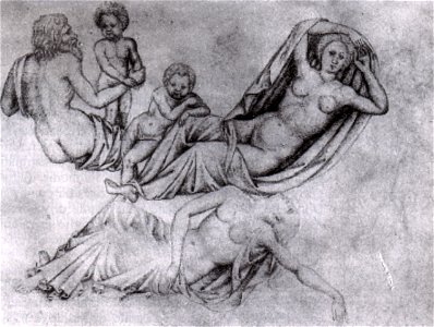 Pisanello (bottega), figure dal sarcofago di marte e rea silvia, 1431-32, biblioteca ambrosiana. Free illustration for personal and commercial use.