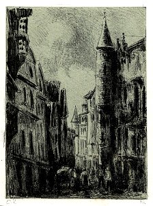 Pissarro - Rue St Romain, à Rouen, 4e plance, WA1952.6.688