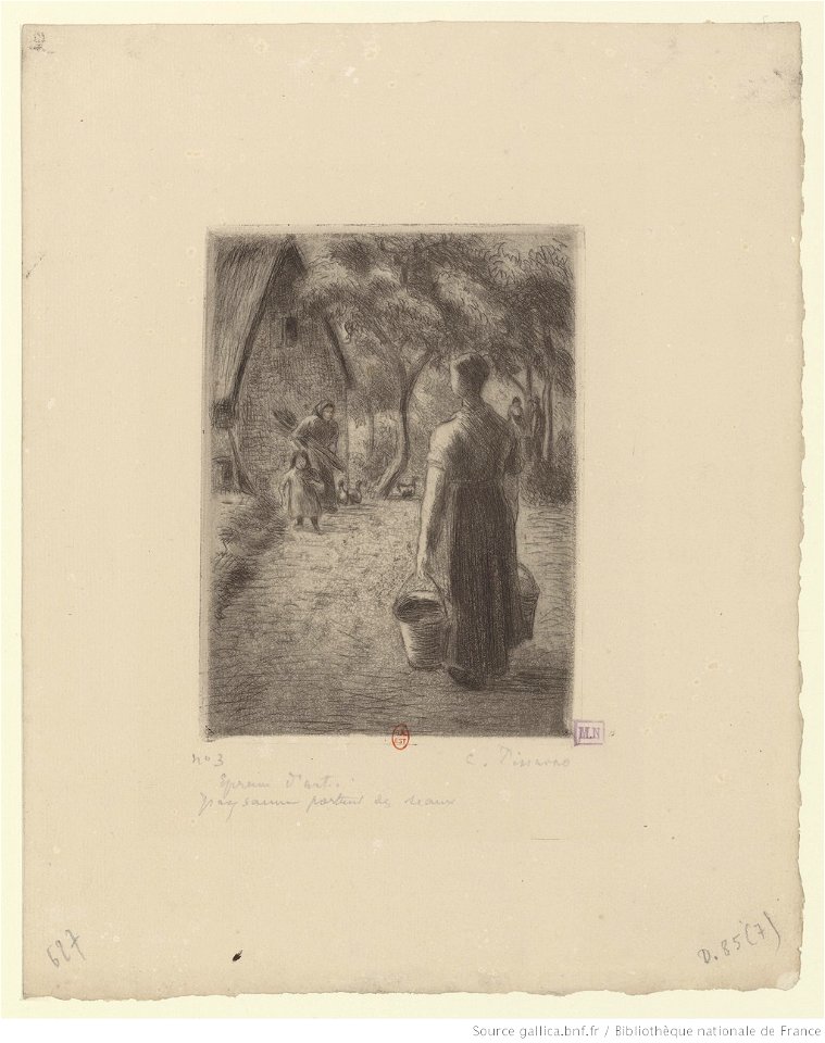Pissarro - Paysanne portant des seaux, 7e état, btv1b6955215x