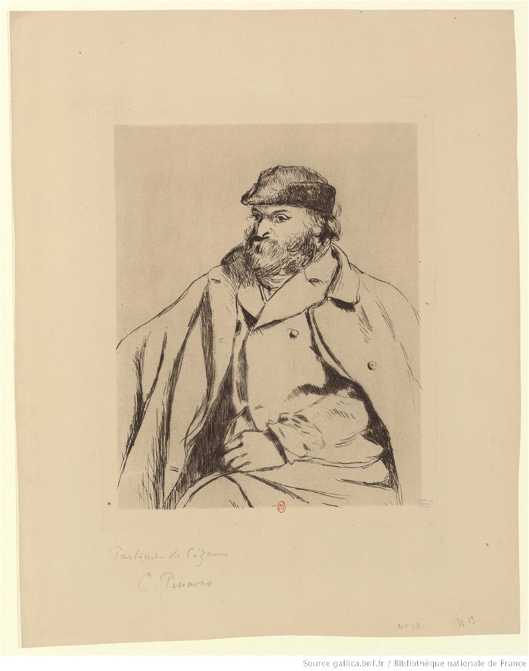 Pissarro - Portrait de Cézanne, 1er état, btv1b6955099x