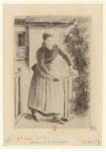 Pissarro - Femme à la barrière, 2e état, btv1b6955212p