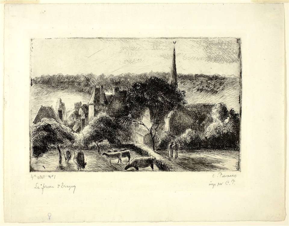 Pissarro - Church and Farm at Éragny, 1989.177