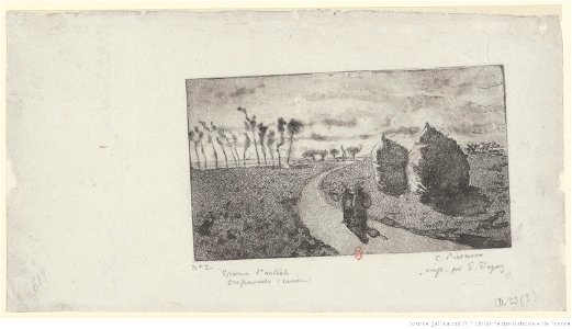 Pissarro - Crépuscule, 3e état, btv1b6955115k