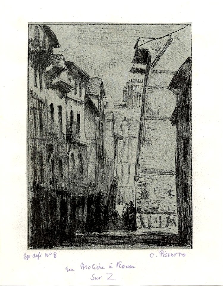 Pissarro - Rue Molière, à Rouen, WA1952.6.682