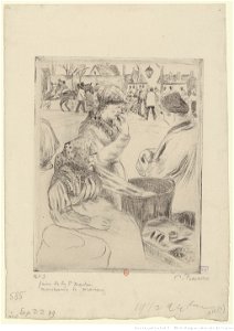 Pissarro - Foire de la Saint-Martin, marchande de marrons, 1er état, btv1b6955102z