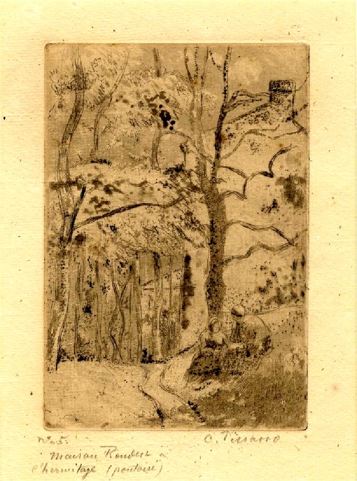 Pissarro - La Maison Rondest, à l'Hermitage, WA1952.6.540