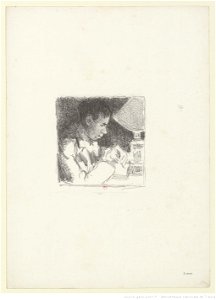Pissarro - Jeune homme écrivant (portrait de Rodo), btv1b6955283r