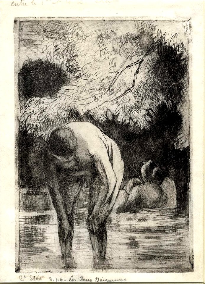 Pissarro - Les deux baigneuses, WA1952.6.640