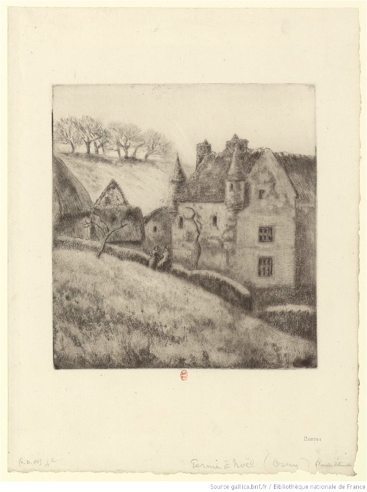 Pissarro - La ferme à Noël, Osny, 4ème état, btv1b6955151f