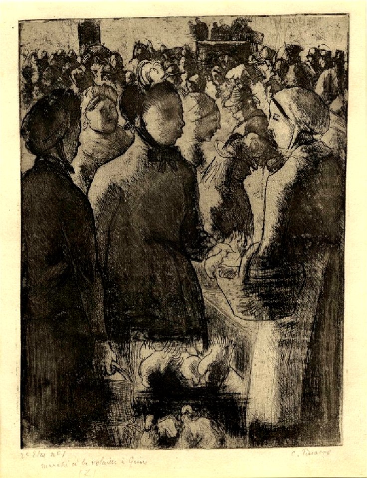 Pissarro - Marché à la volaille, à Gisors, WA1952.6.619