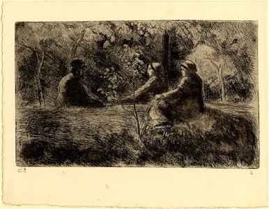 Pissarro - Repos du dimanche dans le bois (Sunday rest in the wood), 1924,0512.25