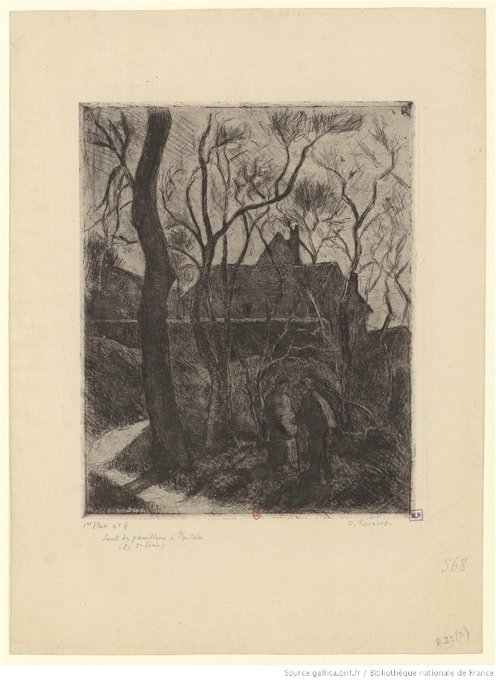 Pissarro - La sente des pouilleux à Pontoise, 1er état, btv1b69551286