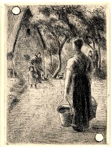 Pissarro - Paysanne portant des seaux, WA1955.54.59