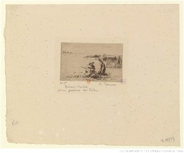 Pissarro - Femmes gardant des vaches, 3e état, btv1b69552207