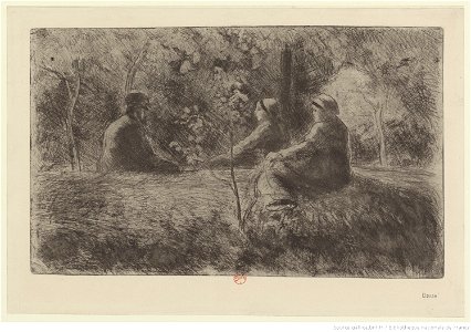 Pissarro - Repos du dimanche dans le bois, 3e état, btv1b6955237h