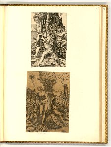 Raimondi - Satyr beobachtet eine Nymphe während ihrer Toilette; Mars, Venus und Amor, ItI2054