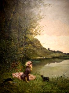Raimundo de Madrazo y Garreta - Landscape with Woman and Dog - 1941.241.1 - Reading Public Museum