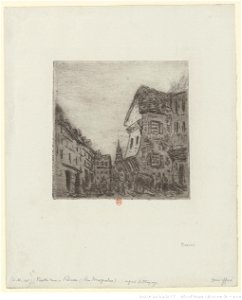 Pissarro - Vieille rue à Rouen (rue Malpalue), 2e état, btv1b69551375