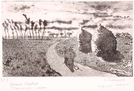 Pissarro - Twilight with Haystacks, 1974.533