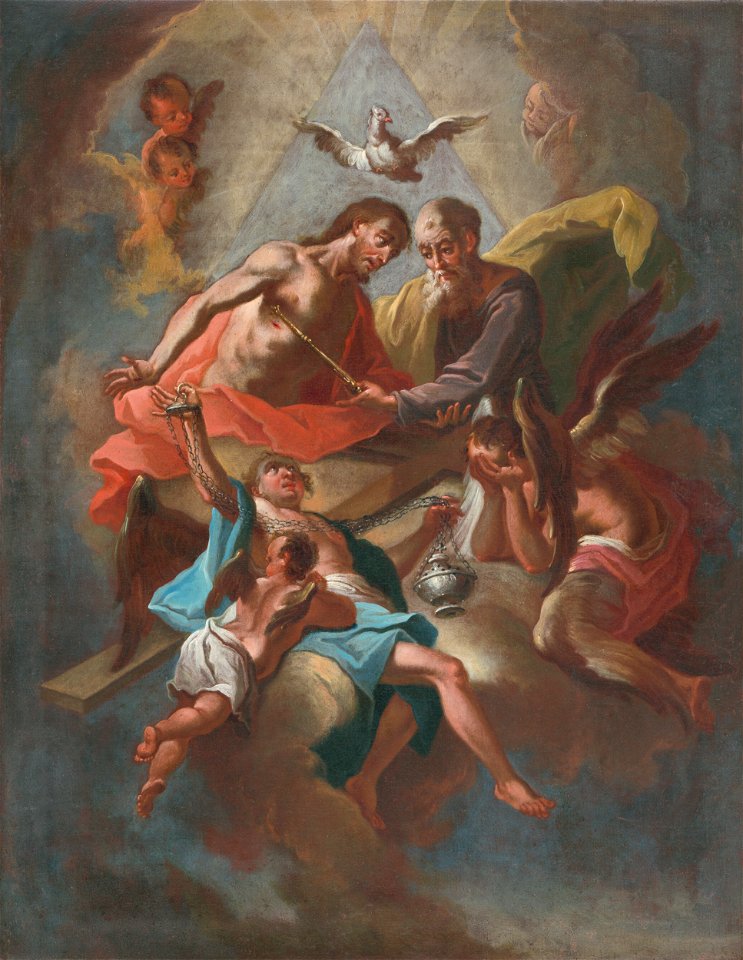 Rakúsky maliar z 18. storočia - Svätá Trojica - M 600 - Ernest Zmeták Art Gallery