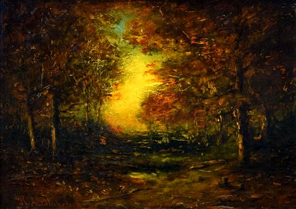 Ralph Albert Blakelock - October Evening - 1915.13.1 - Reading Public Museum. Free illustration for personal and commercial use.