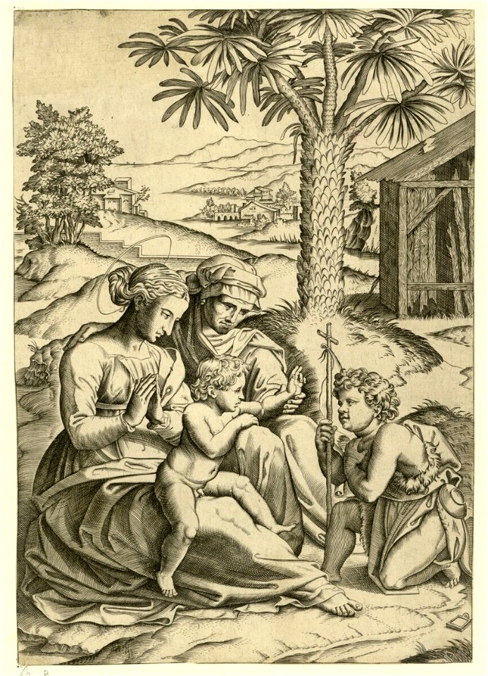 Raimondi - Die Jungfrau mit dem Christuskind, der heiligen Elisabeth und dem Johannesknaben, DG201736918