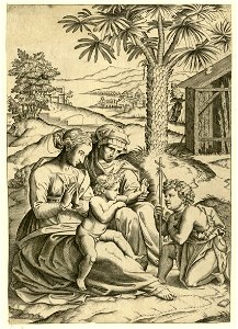 Raimondi - Die Jungfrau mit dem Christuskind, der heiligen Elisabeth und dem Johannesknaben, DG201736918