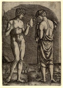 Raimondi - Ein Mann zeigt einer Frau eine Axt, DG1971386